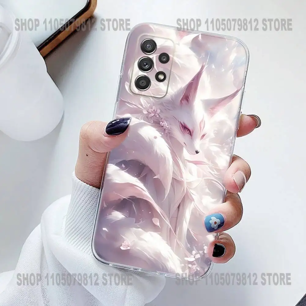 حافظة هاتف كارتون فوكس من السيليكون لهاتف سامسونج S30,23,21,22,20 FE lite,S10,9,PIus Note20 Ultra Soft Transparent #5