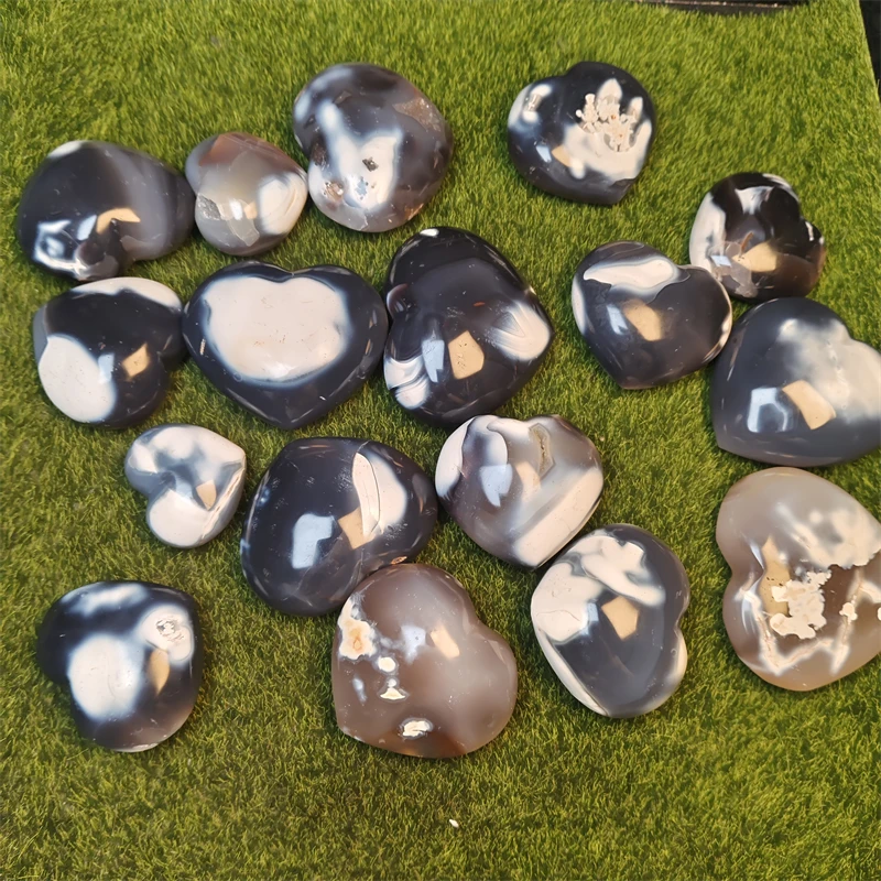 

Оптовая продажа кристаллов сердце резьба ручной работы агат орка сердце целебные камни для продажи