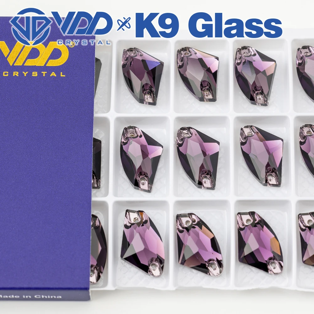 VDD S120 Tanzanit Galaktische K9 Glas-Aufnäher-Strasssteine Hochwertige AAAAA Kristall-Flachboden-Nähsteine – Detail 7