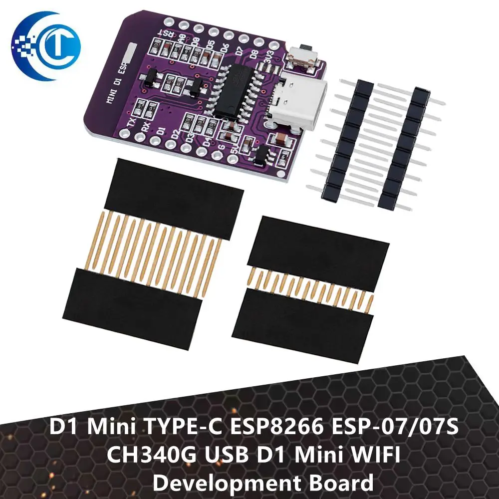 D1 Mini TYPE-C ESP8266 ESP-07/07S CH340G USB D1 Mini WIFI Development Board D1 Mini NodeMCU Lua IOT Board 3.3V With Pins