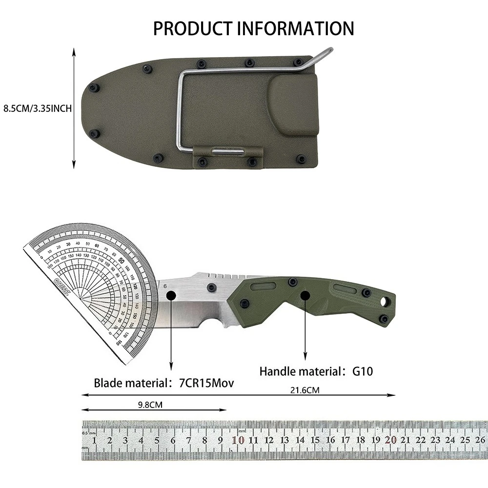 التكتيكية المحمولة البرية بقاء الصيد الدفاع عن النفس مستقيم سكين التخييم في الهواء الطلق EDC سكّين متعدّد الاستخدامات الإنقاذ أدوات متعددة #6