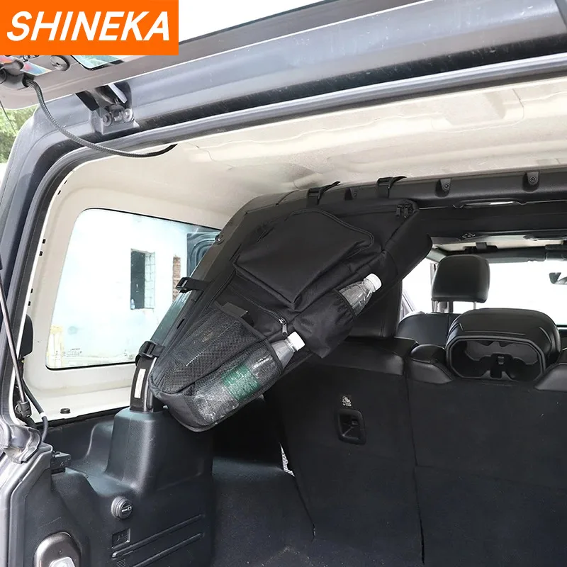 SHINEKA Car Trunk Side Door Roll Bar Storage Bag Tool Bags Multi-Pockets Cargo Organizers For Jeep Wrangler JK JL 2007-2023