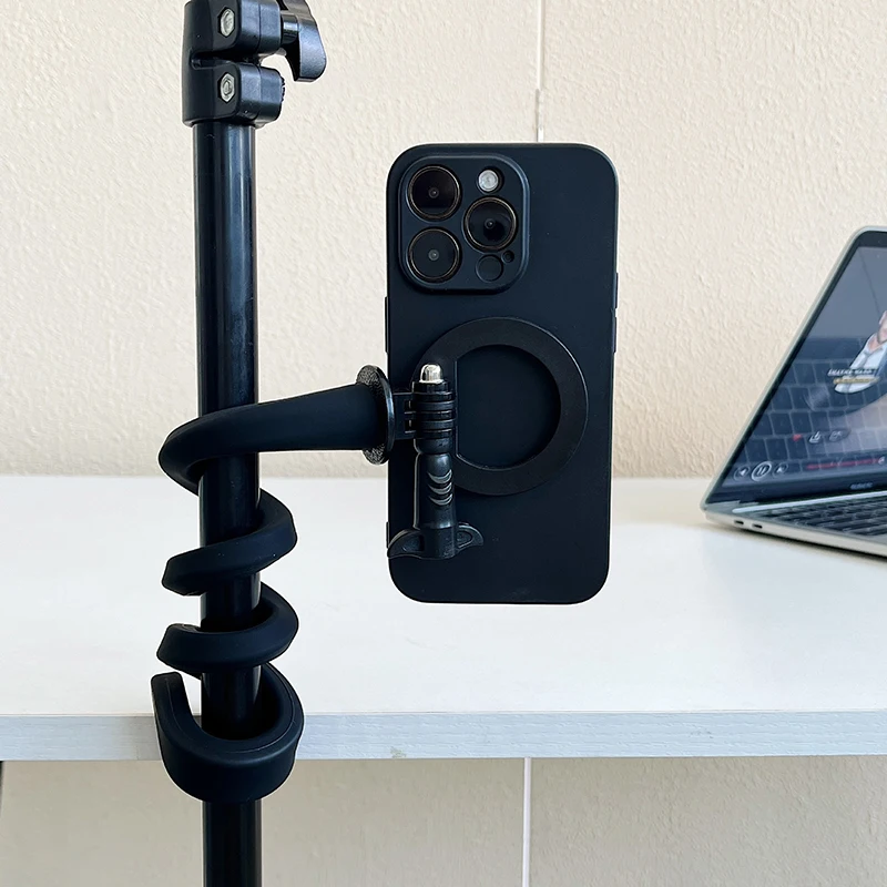 Suporte de telefone magnético macio de silicone para iphone para magsafe multi-ângulo suporte de telefone inteligente para vídeo fotográfico vlog