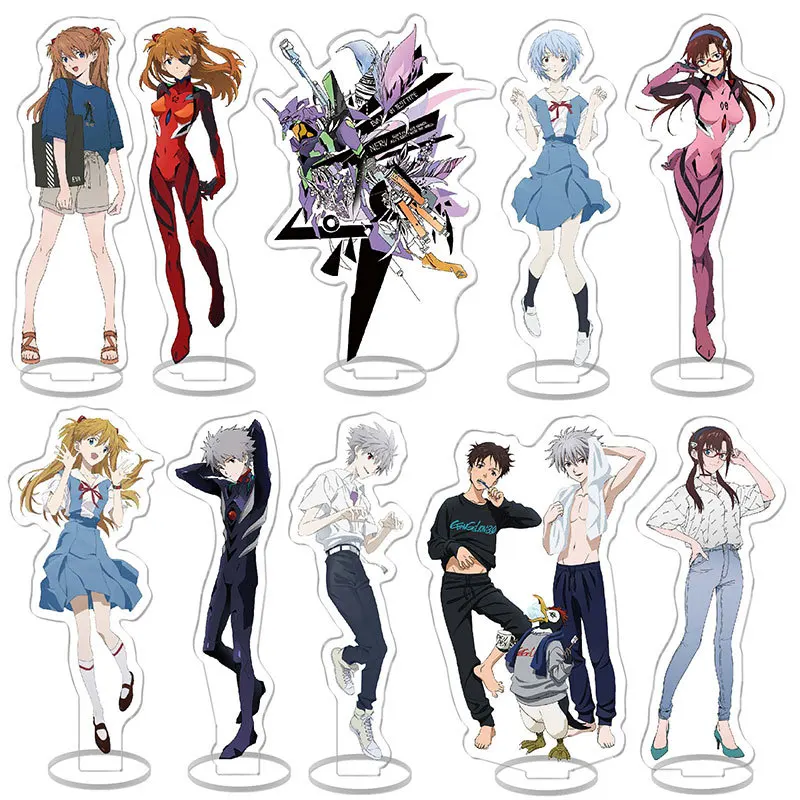 

Eva New Century Evangelion Anime Acrylic Stand Model Plate Decoration Desk Figure Display Campus Tableware Classic Friends Gifts