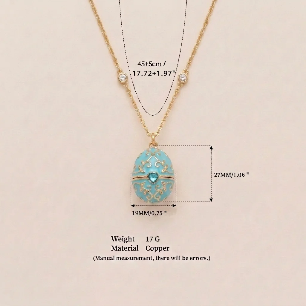 Neue Osterei-Halskette mit verstellbarem Design, Nischen-Halskette für Frauen zum Verschenken, vergoldet. – Detail 5