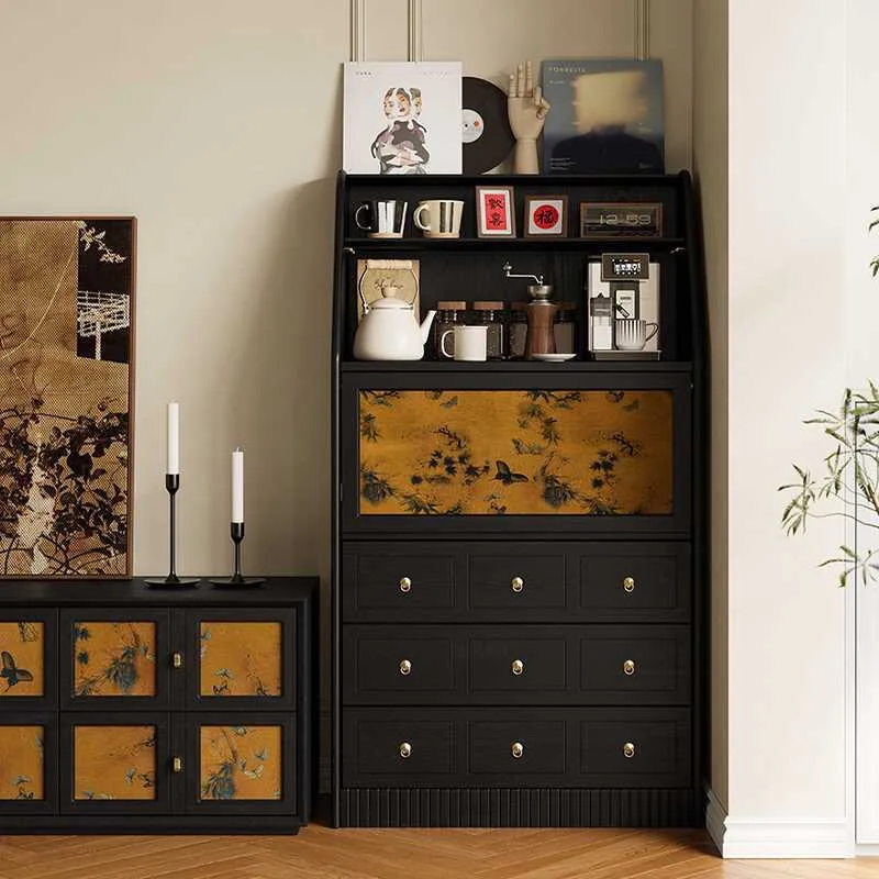 fragrant cloud yarn bookcase solid wood drawer cabinet bookshelf porch cabinet display cabinet living room home storage