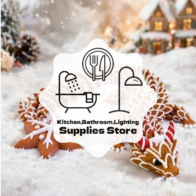 3D Printed Multi-Joint Moveable Gingerbread Dragon Ornament Imitation Cookie Material Stress Relief Holiday Christmas Gift