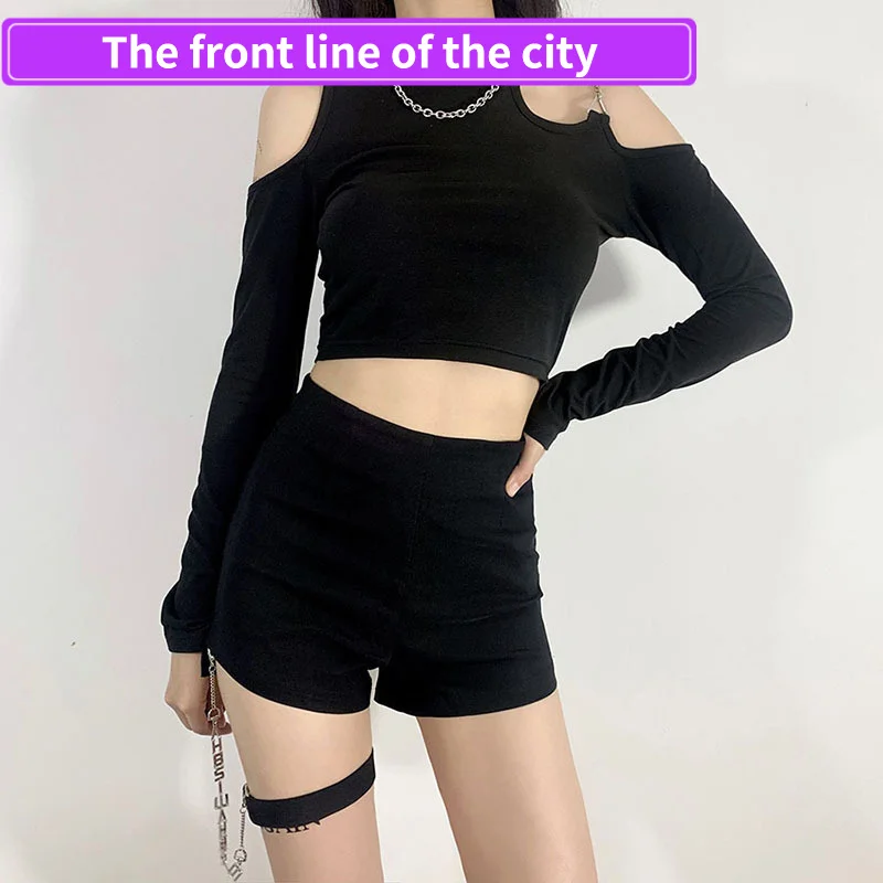 

Сексуальная облегающая кружевная футболка с открытыми плечами и длинным прямым кроем для женщин 20-х лет, летняя уличная мода