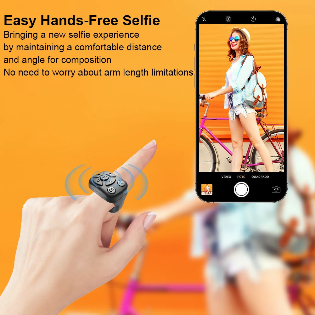 สําหรับ TikTok เลื่อนแหวนปลายนิ้วรีโมทคอนโทรลไร้สายบลูทูธวิดีโอเลื่อนรีโมทคอนโทรล Finger Remote