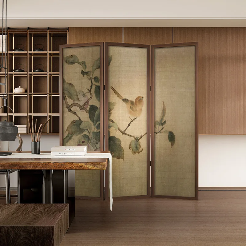 Schermo di fiori e uccelli