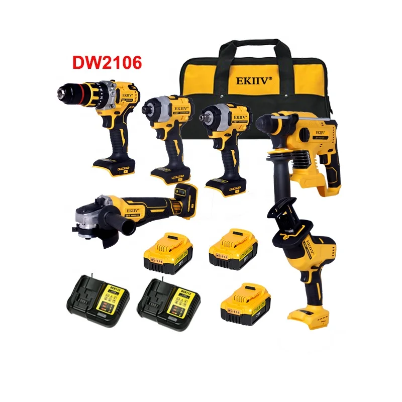 18V electric tools Brand New ultimate selling -Dewa 20V MAX Cordless Li-Ion 7 Tool Combo Kit w/ Tough System