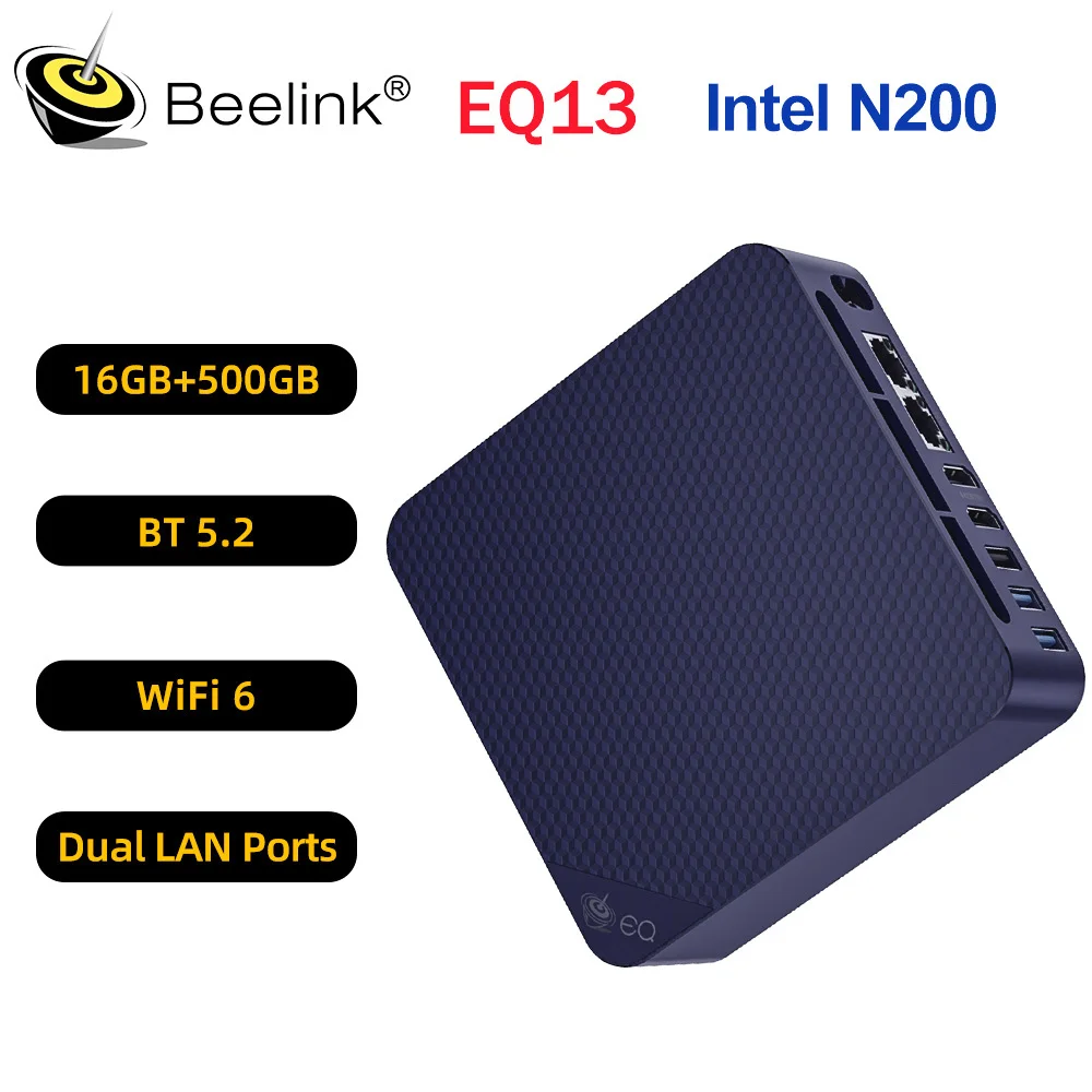 Beelink-Mini PC EQ13 Intel 12th, N200, N100, DDR4, 16GB, 500GB, SSD, EQ12, Dual Lan, tipo C, VS Mini S12 Pro, T8 Pro, U59