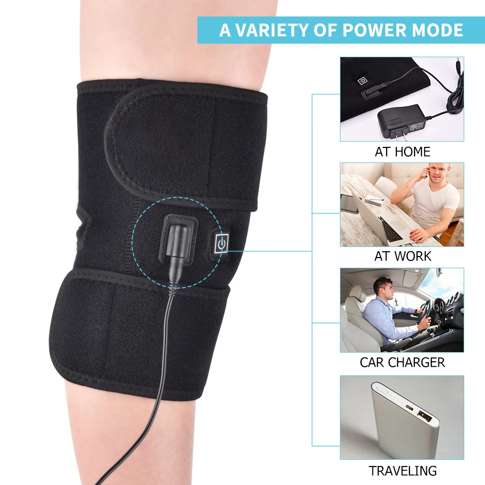 Electric Leg Heating Knee Pad Hot Compress Knee Pad 3 Heat Levels with Pocket for Knee Joint Old Cold Leg Knee Warmer