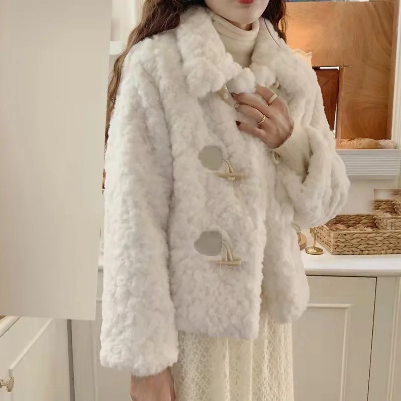 All-Match Rabbit-like Plush Fur Coat  Winter New   4.124