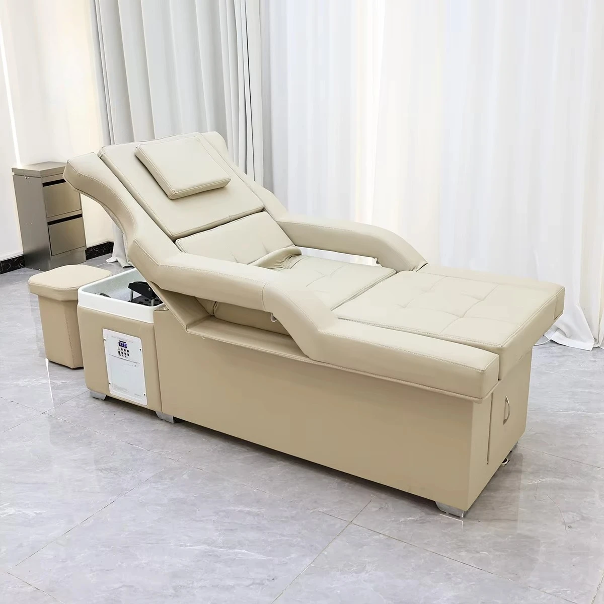 

Wholesale Thailand Head Spa Hair Salon Lay Down Face Chair Head Spa Electric Massage Pedicure Shampoo Bed