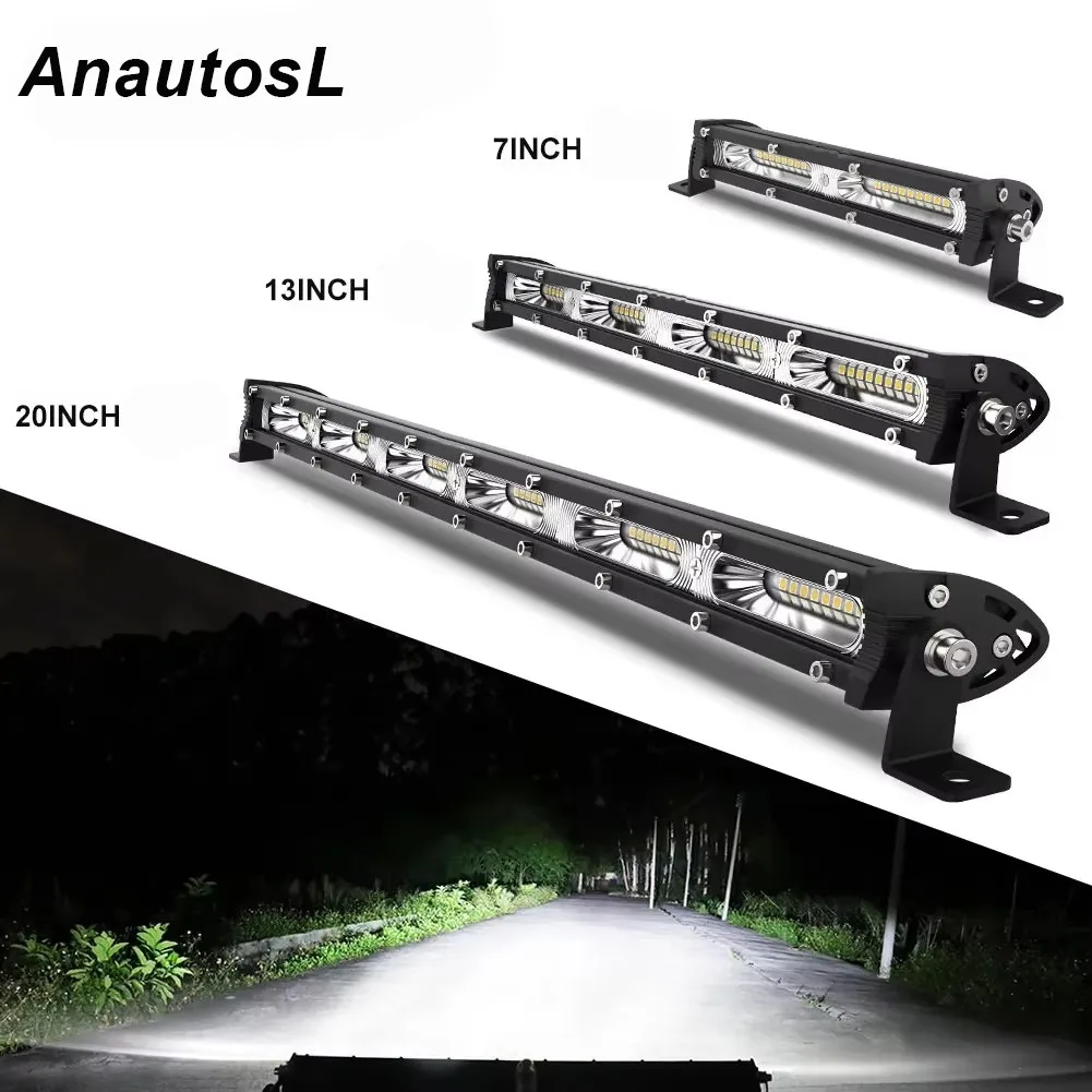 7/13/20inch Slim LED Light Bar Offroad 120W/180W Spot Flood Beam LED Light For Truck 4X4 ATV SUV 12V 24V Car Driving Work Lights
