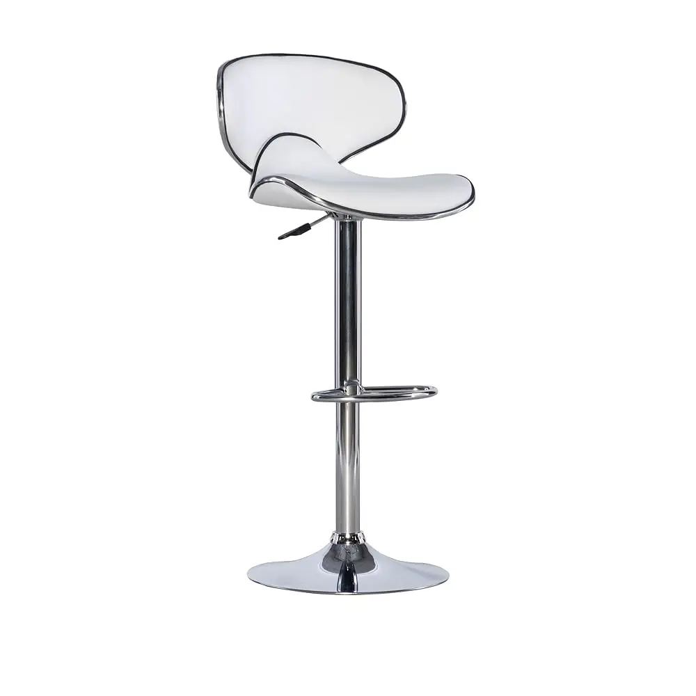 Taburete de bar ajustable, blanco