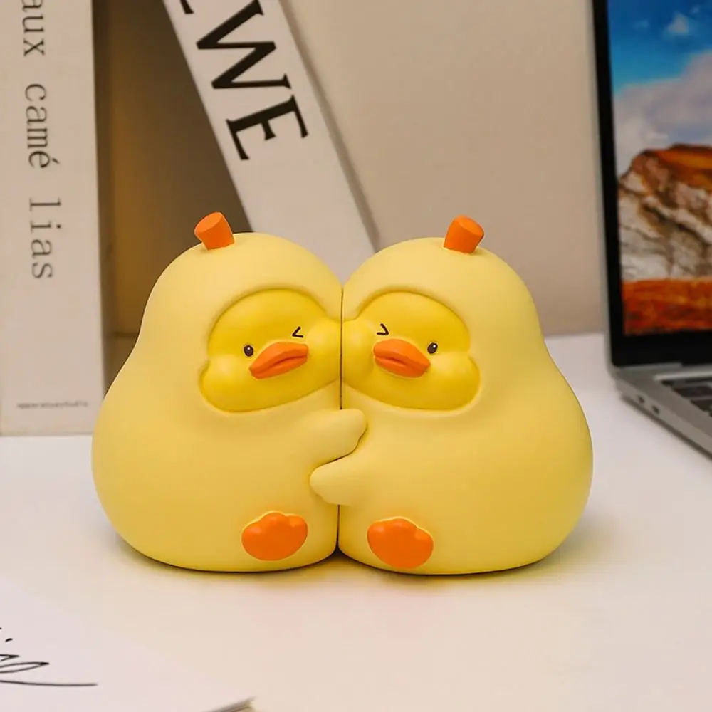 2pcs Micro Landscape Resin Duck Shaped Book Stand Cute Multi-Functional Decorative Bookends Modern Creative Book Holder Bookcase