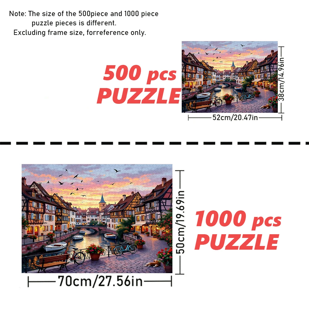 A high-quality 500/1000-piece puzzle, perfect for adults, is a fun family game that helps relieve stress and is great for birthd view 2