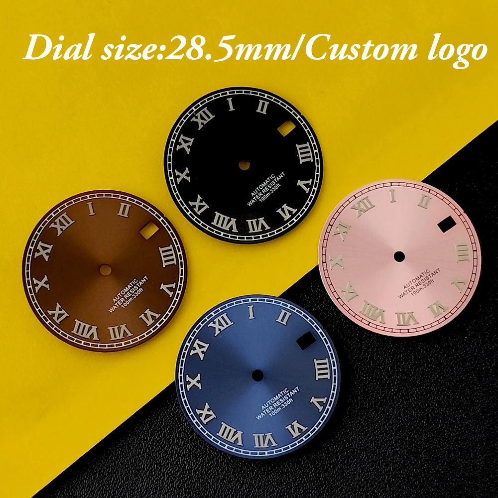 NH35 dial men's watch 28.5mm custom logo dial Roman numeral dial suitable for NH35 movement watch accessories
