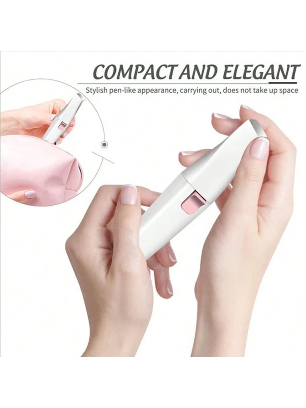 USB Rechargeable  Women's Eyebrow Trimmer & Shaver 2-In-1 Mini Epilator For Nose Hair, Eyebrows, Lips & Face
