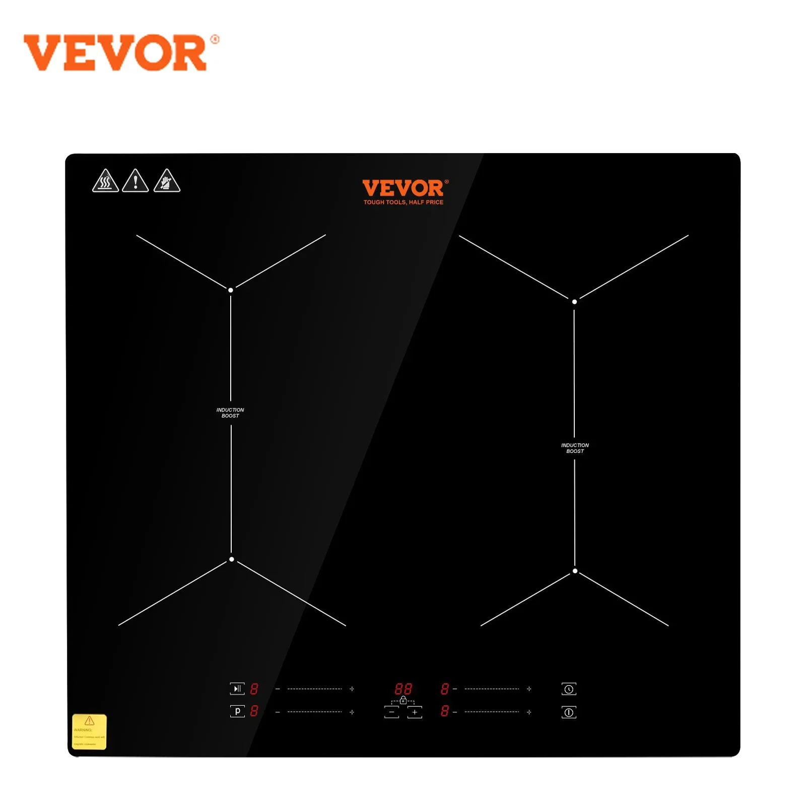 VEVOR Embedded Induction Cooktop 4 Burner 24 Inch Electric Built-in Induction Cooker with Touch Control 220-240V No Plug