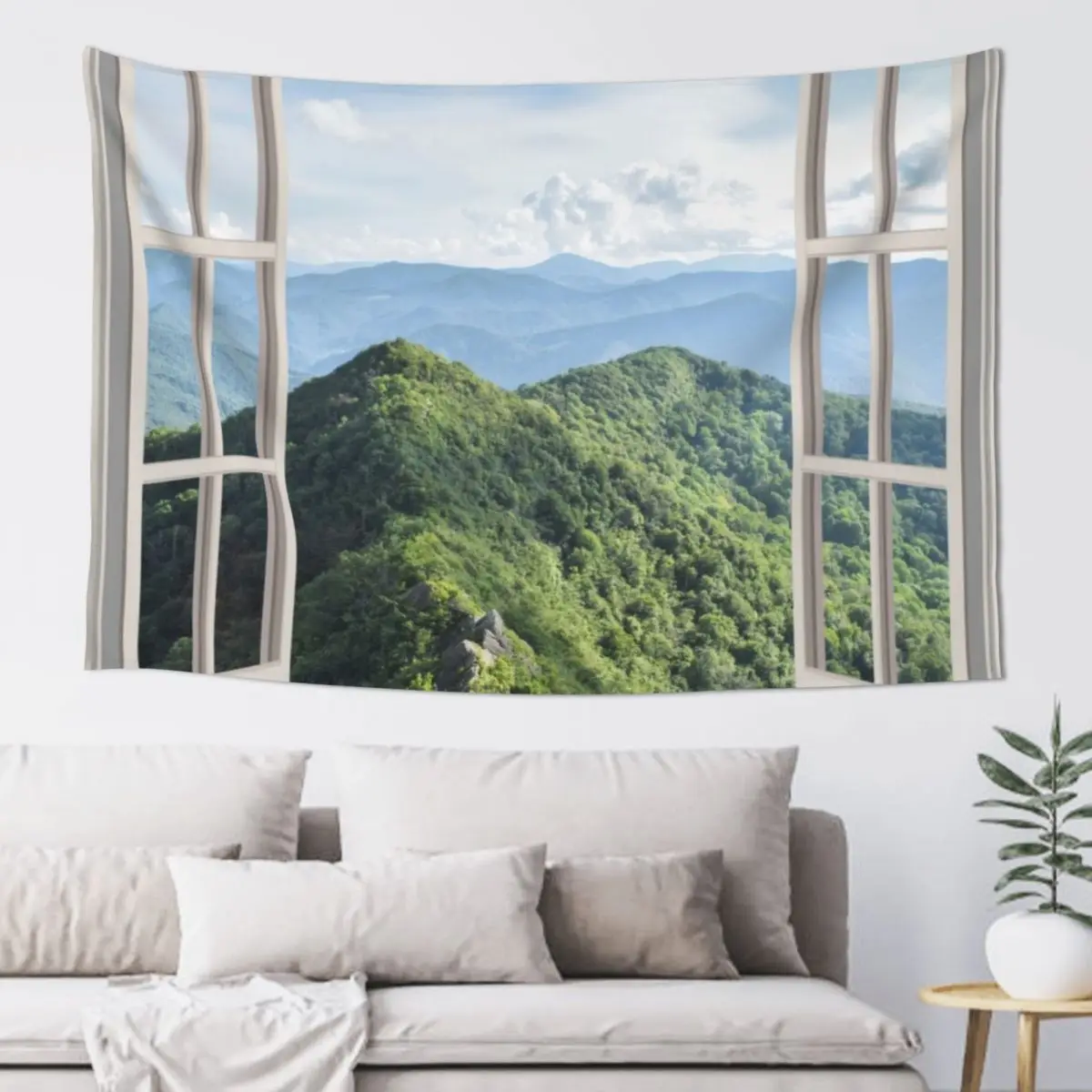 

Appalachian Mountains Window Tapestry Wall Decorations Christmas Decoration Tapestry