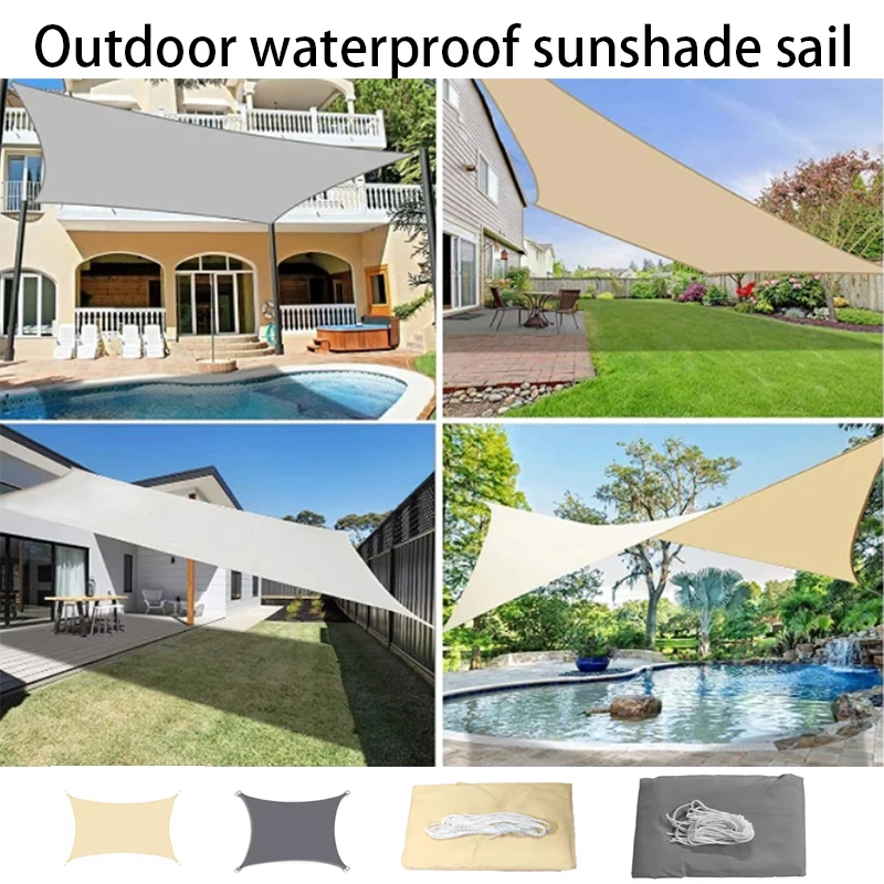 Rectangular Outdoor Awning Shade Sail, Waterproof, Garden, Patio, Car, Pool, Camping, Hiking