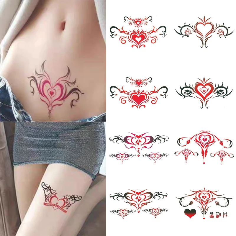 10Pcs Waterproof Temporary Tattoos Stickers Tattoo Girl 3d Fake Sex Womb For Women