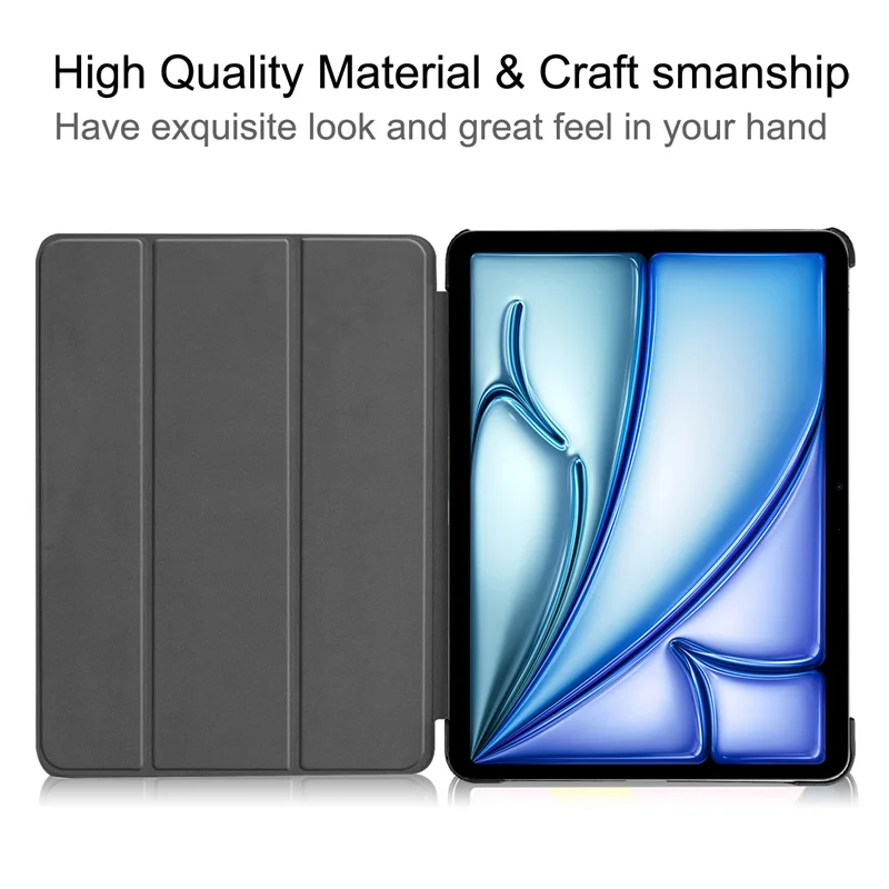For iPad Air 2024 Case Tri-fold Leather Painted Stand Smart Case For Funda iPad Air 13 2024 Case For iPad Air 11 inch 2024 Coque