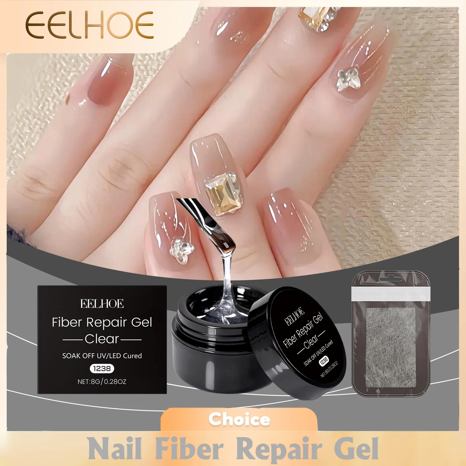 

Eelhoe Nail Solid Adhesive Natural Quick Drying Wear Adhesive Soft Stable Easy To Use Convenient Nail Adhesive Repair Cracks