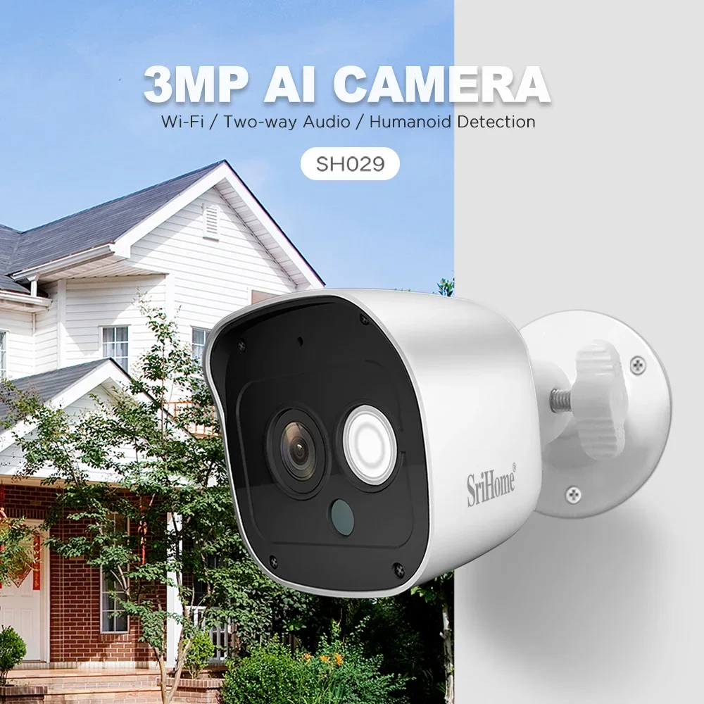 

Srihome SH029 Умная 3-мегапиксельная мини-IP-камера с 3-кратным цифровым зумом, Wi-Fi, HD-камера, уличная водонепроницаемая PTZ-камера ночного видения для мобильной безопасности