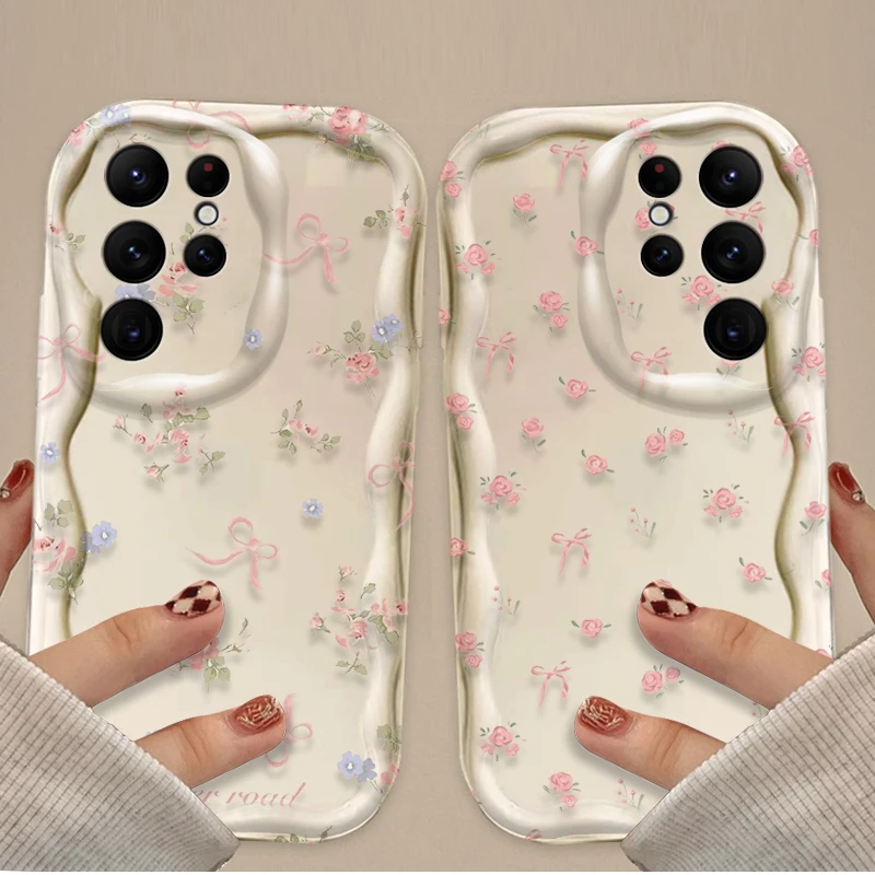 Simple Flower Rose Clear Case For Samsung Galaxy S25 S24 Ultra S23 S22 S21 Plus FE A56 A36 A26 A16 A06 A15 A25 A35 A55 5G Cover - náhled 2