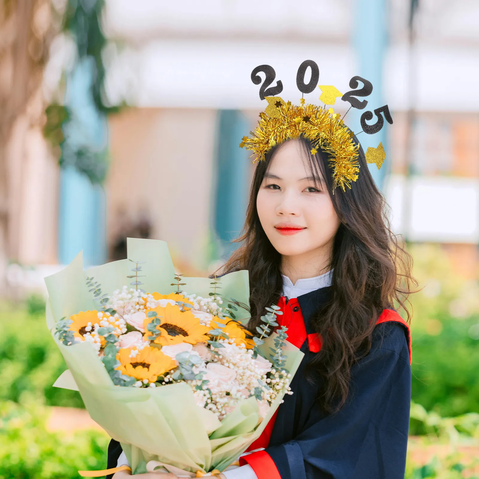 

Graduation Hat Hairband Spring Design Secure Fit Comfortable Material Graduation Party Photo Prop Hair Accessory