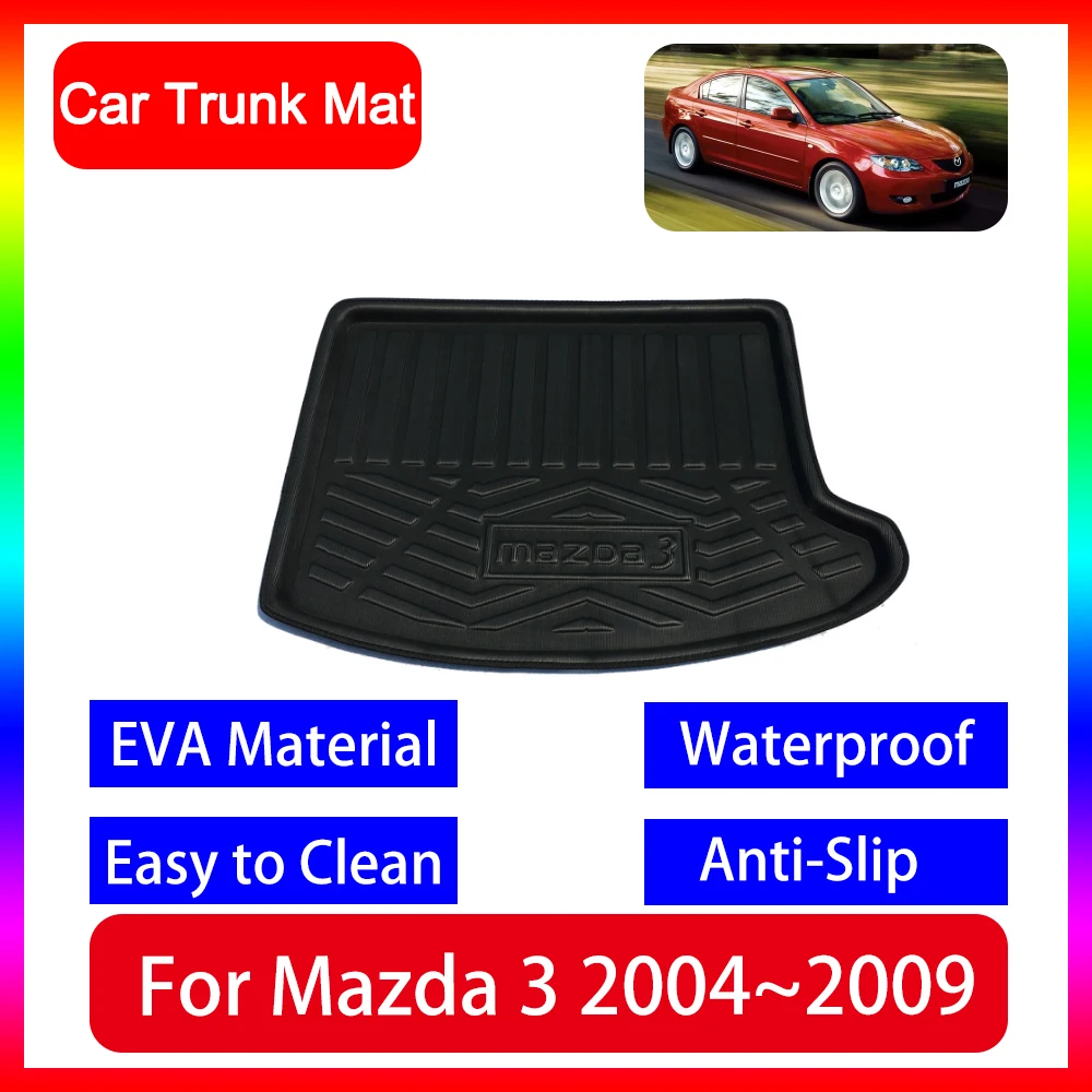 For Mazda3 Mazda 3 BK MK1 2004 2005 2006 2007 2008 2009 Car Boot Cargo Mat Waterproof ProtectIve Tray Trunk Mats Car Accessories