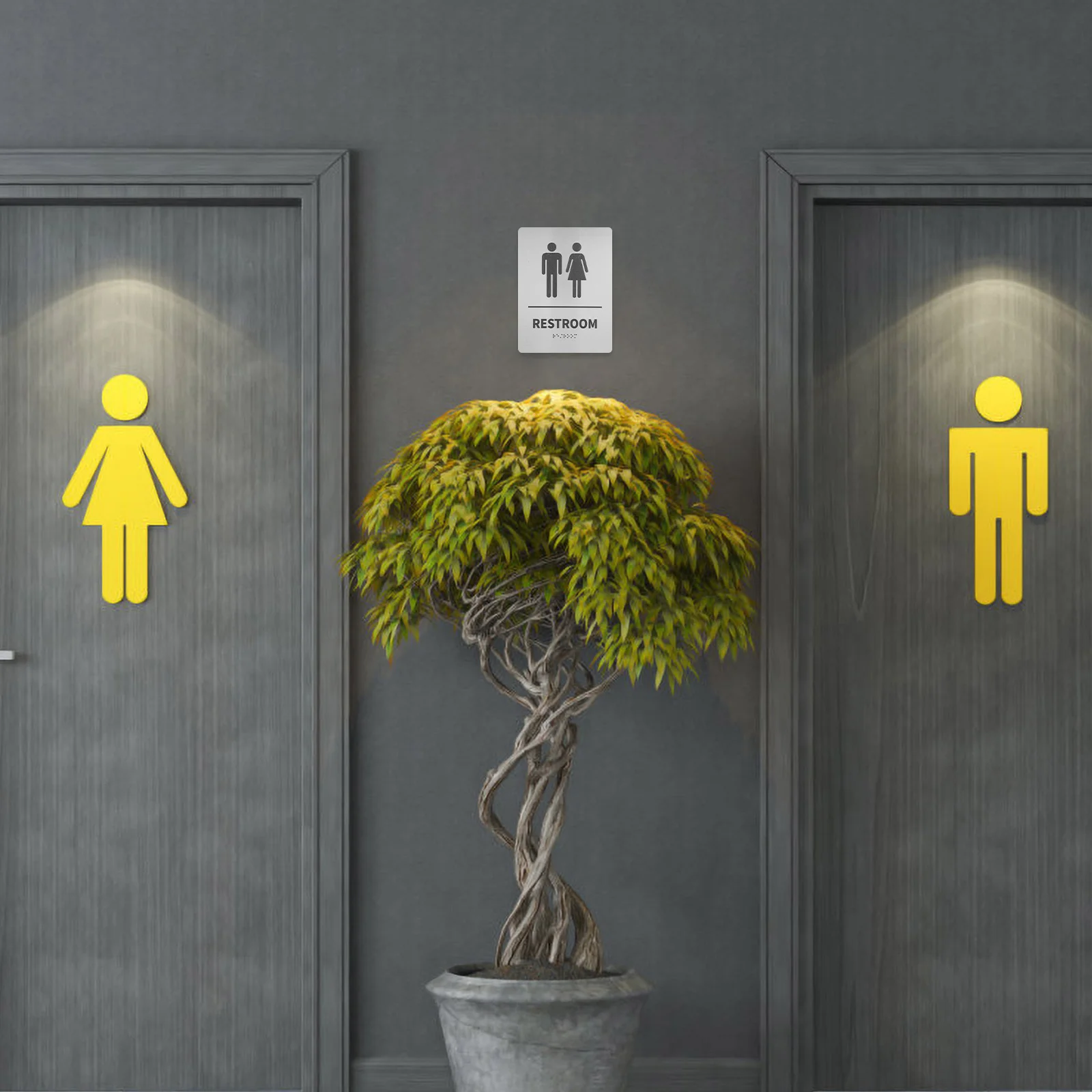 

Bathroom Sign Plate With Braille Male Female Washroom Sign Toilet Identification Restroom Signs For Office Home Commercial Use