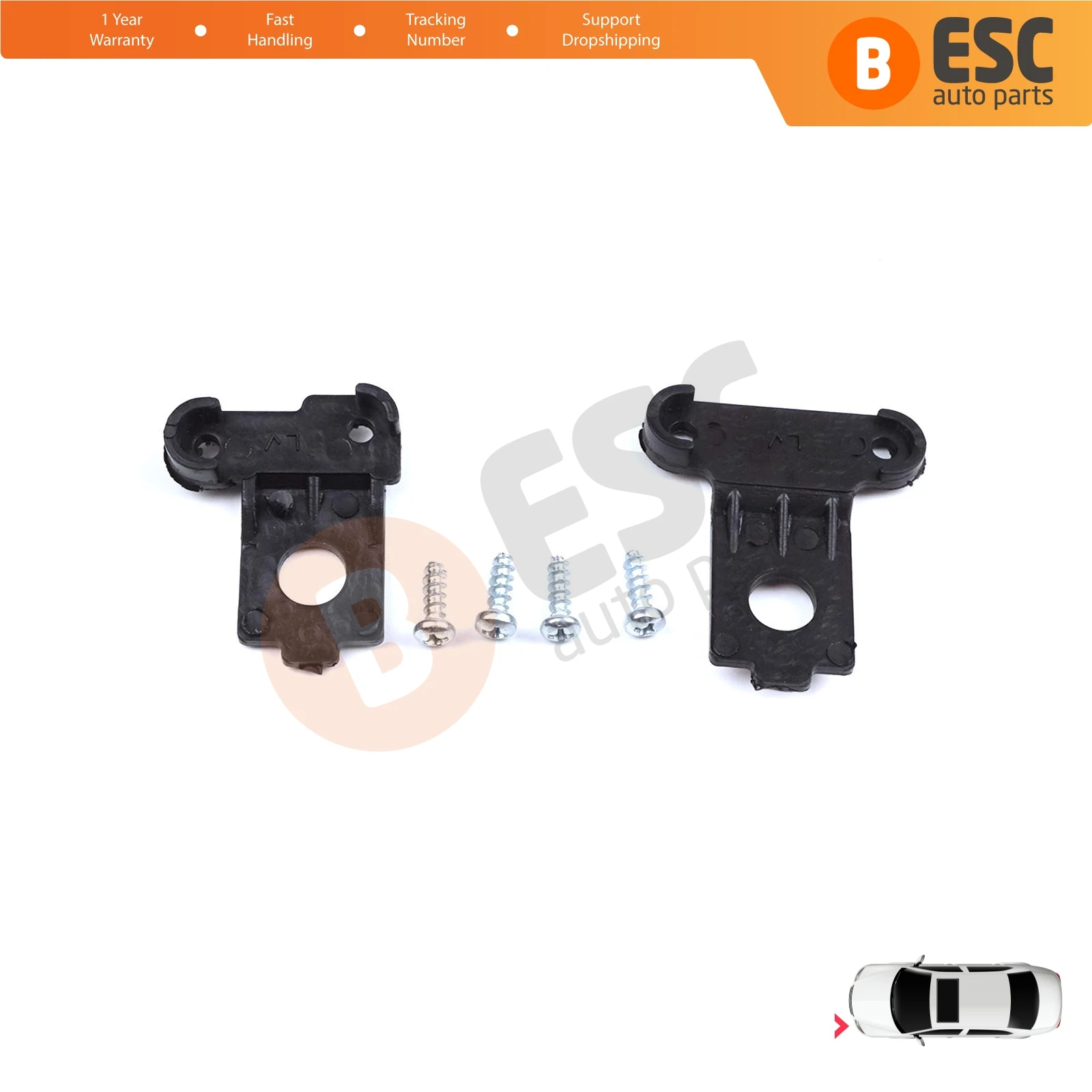 

EHL568-1 Headlight Holder Mount Repair Bracket Tab Set Left Side for VW Polo MK6 AW1 BZ1 AE1 2017-On 4/5 Door 2G0998225