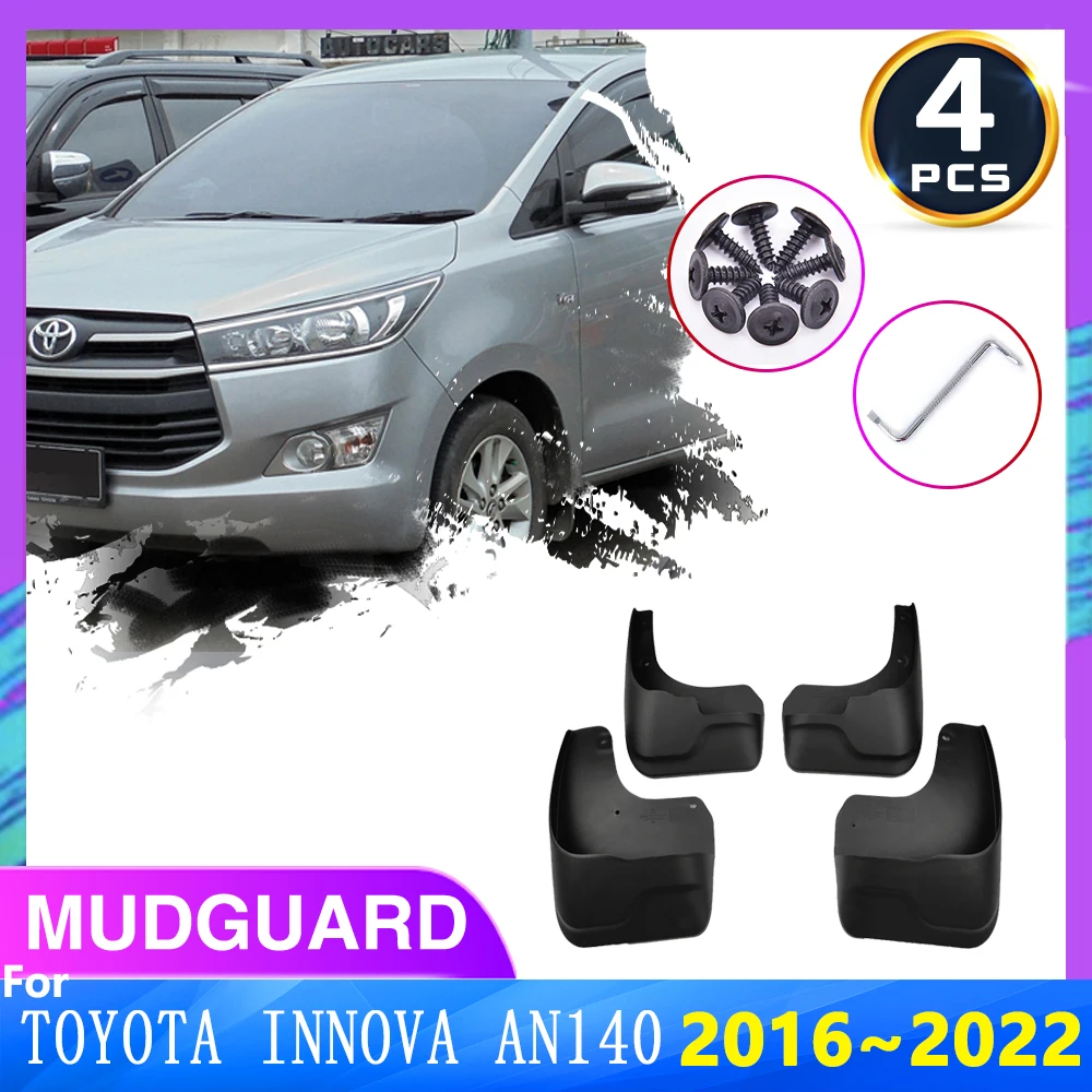 For Toyota Innova AN140 2016 2017 2018 2019 2020 2021 2022 Front And Rear Mud Flaps Wheels Fenders Car Mudguards Car Accessories