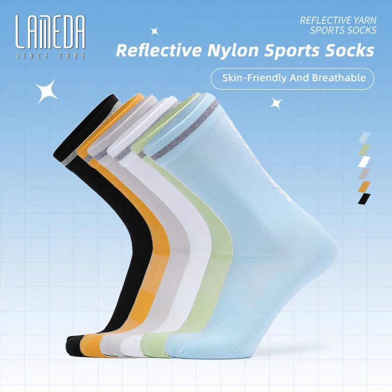 Lameda Cycling Socks Non-slip Sports Socks Boneless Breathable Nylon Socks Reflective Socks Man Socks Running Accessories