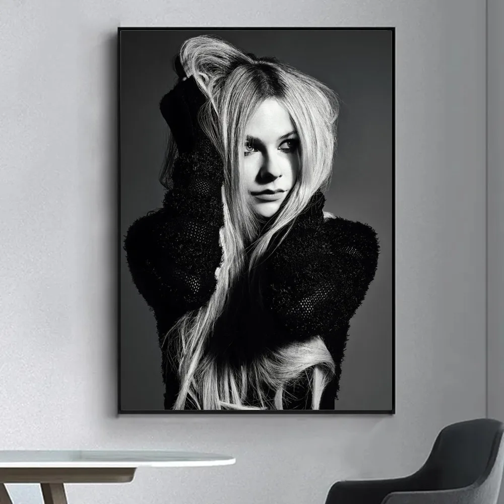 Singer Avril Ramona Lavigne Poster Fancy Poster Wall Sticker for Living Room Bar Vintage Decorative Painting Middle