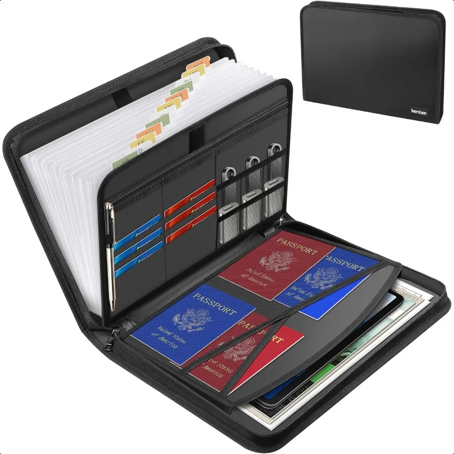 

Accordion File Organizer13 Pockets Fireproof Expanding File Folder with Multi Pockets Portable Busin Fire Safe Storage Document