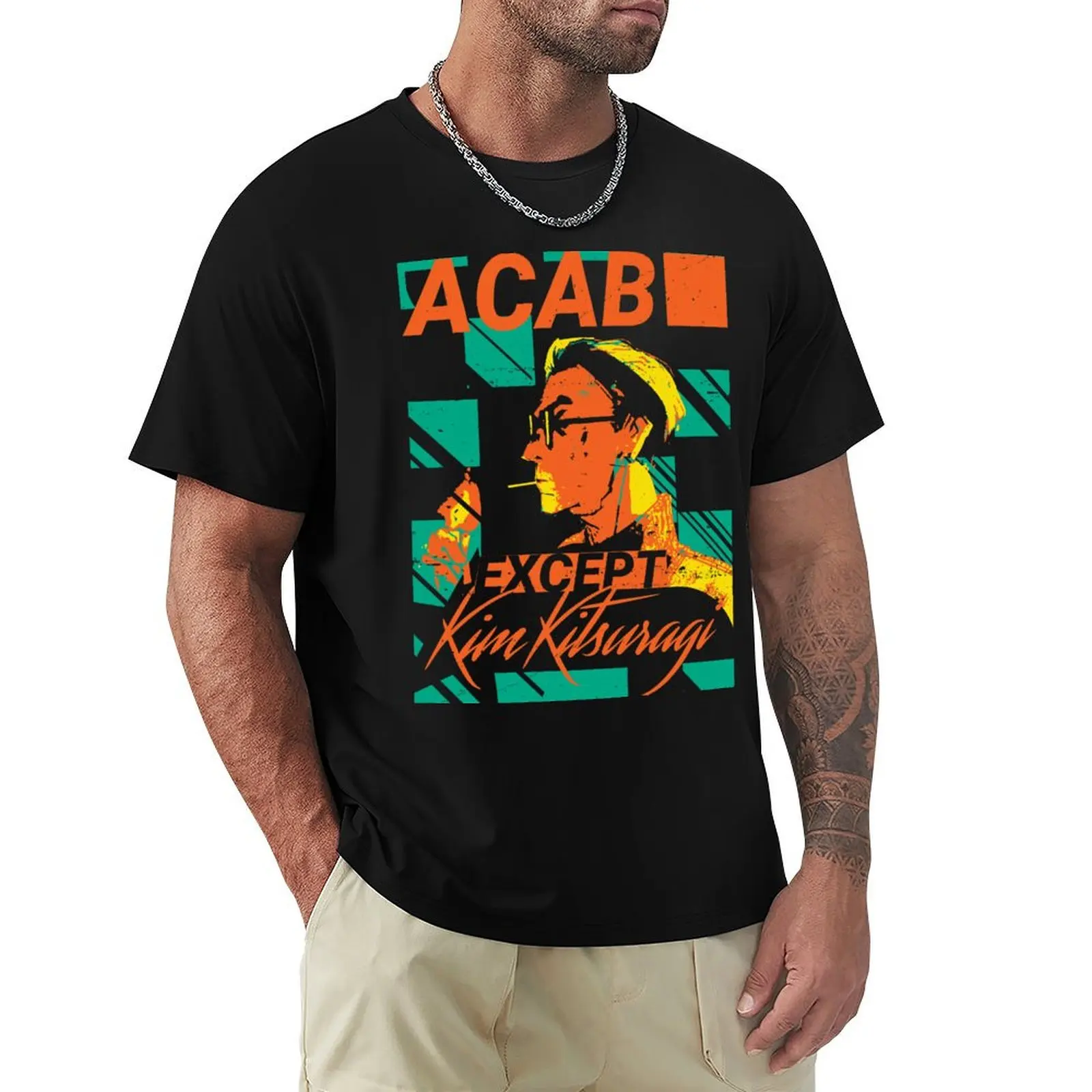 

ACAB Except Kim kitsuragi T-Shirt anime blue lock summer tops clothes workout shirts for men