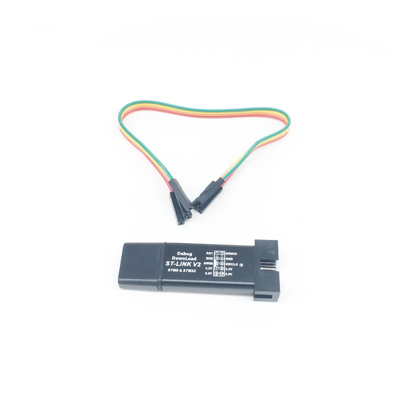 1Set ST LINK Stlink ST-Link V2 V8 JTAG Mini STM8 STM32 Simulator Download Programmer Programming With Cover DuPont Cable