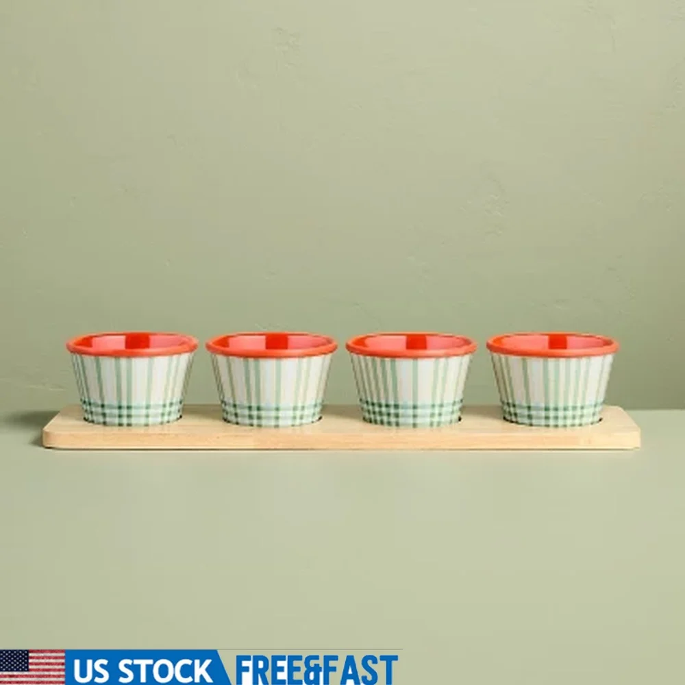 

4pk Summer Plaid Melamine Mini Bowl Serving Set Hearth & Hand™ with Magnolia