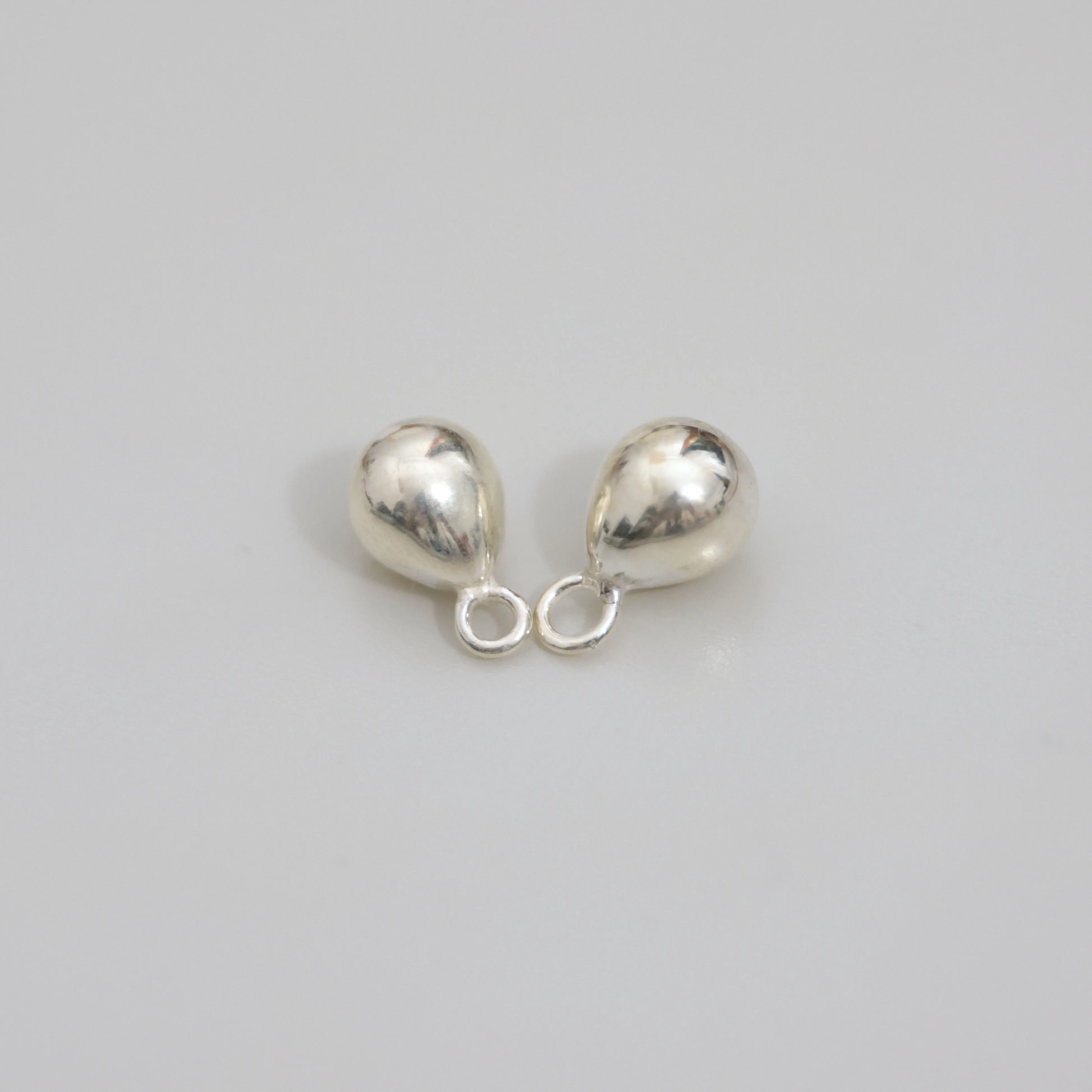 2PCS 100% Solid 925 Sterling Silver Waterdrop Charm Pendant for DIY Fine Jewelry  Making  JQ0115