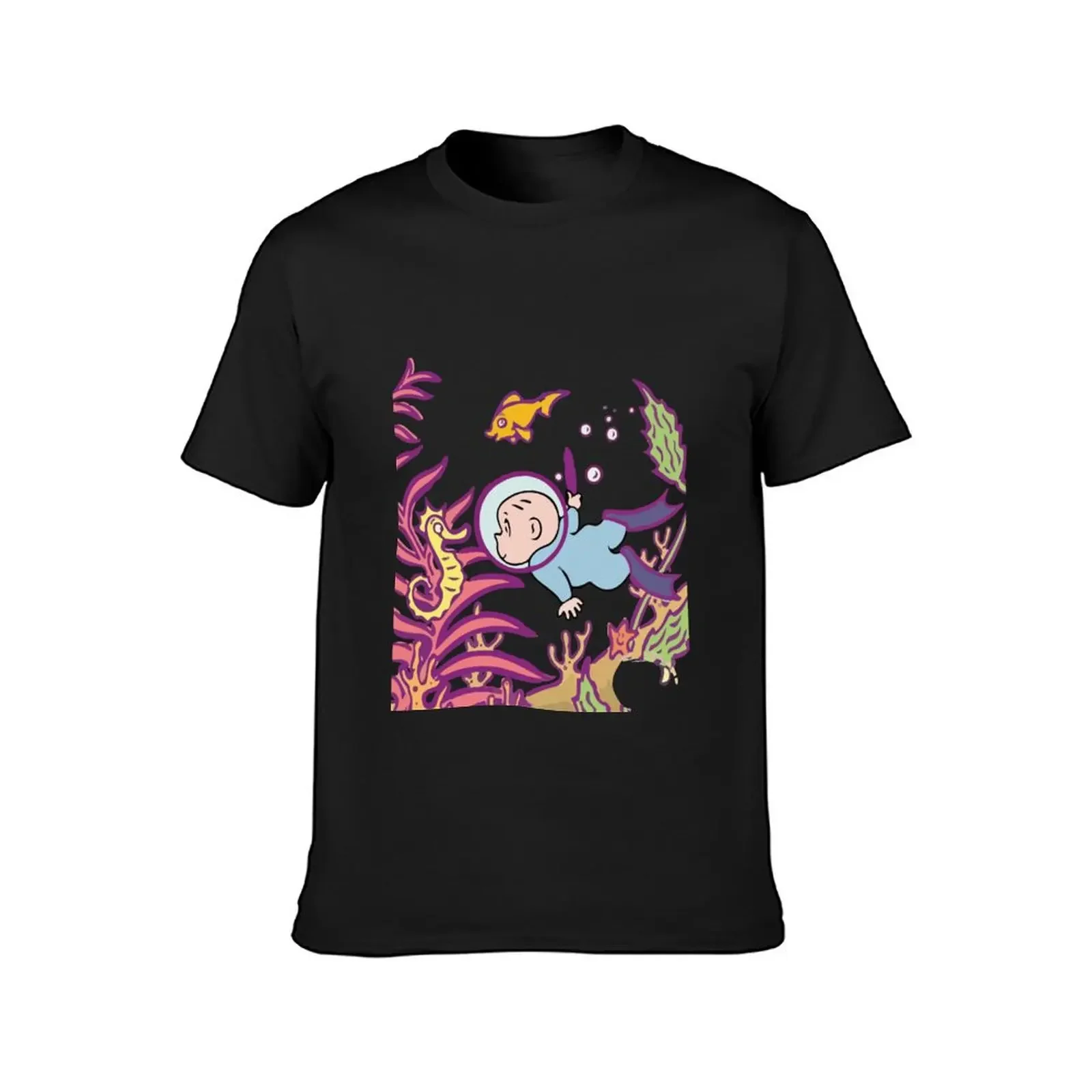 Harold And The Purple Crayon under the water T-Shirt tops customs kawaii clothes men tshirt