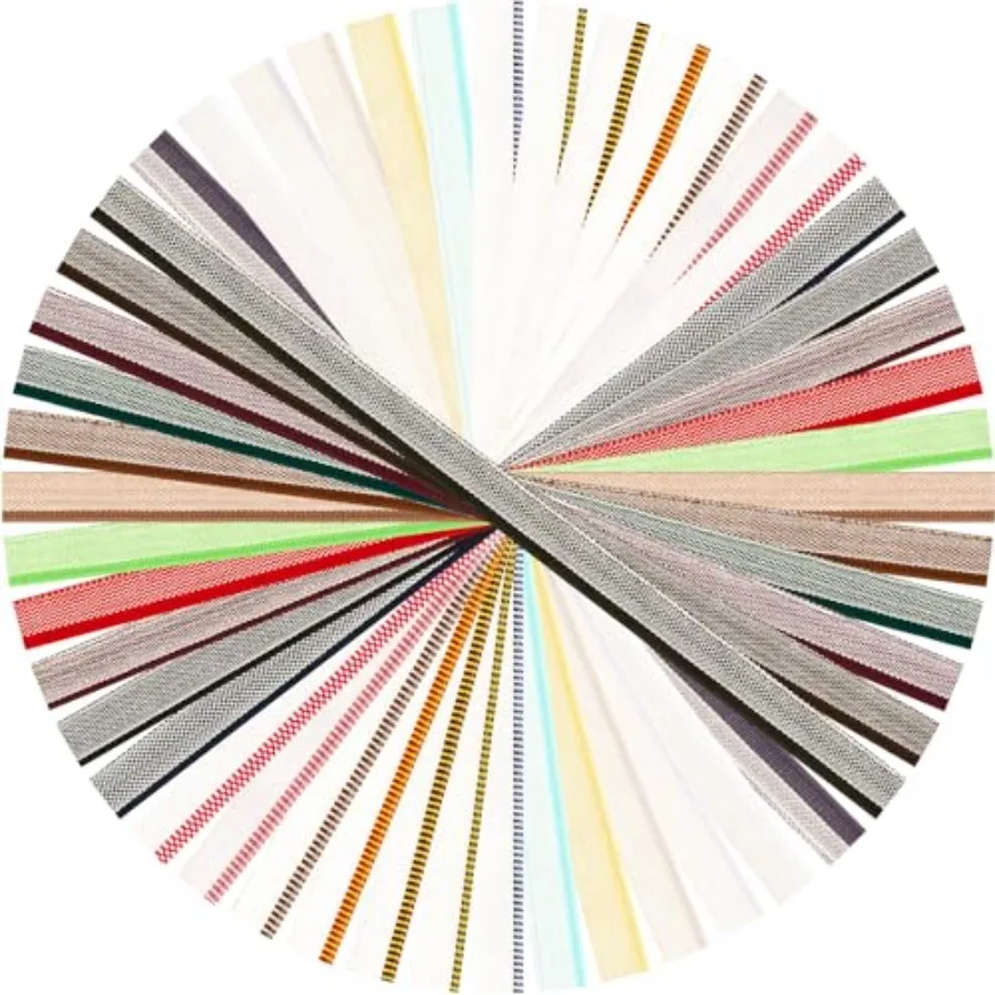 

24 Pcs Book Binding Headbands 11.8 Inches Long 0.5 Inch Wide Cotton Book End Band Materials Kit for Beginners DIY 24 Colors Cut