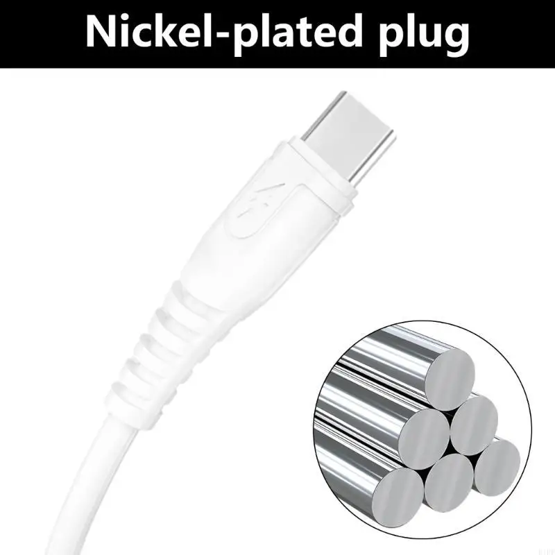 E1PF Type C شحن بيانات بيانات كابل بيانات USB إكسسوارات سلك الشحن