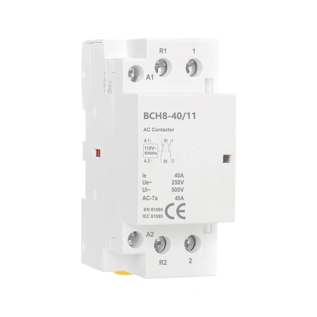 ABILKEEN BCH8-40/11 40A Load Household AC contactor 1NO1NC 2 Pole Universal Circuit Control AC24V/110V/230V AC Contactor