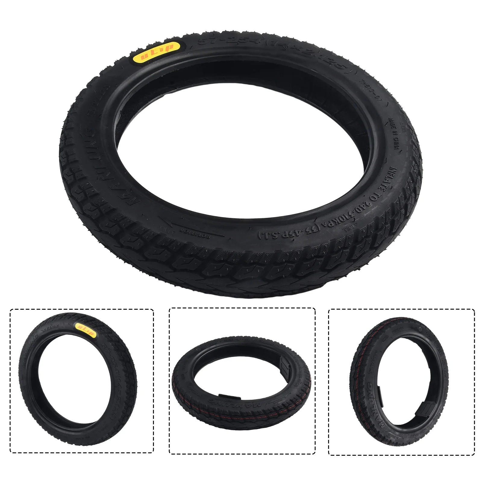 Tire Tubeless Tyre Electric Bike For E bike Portable 14 Inch Black Electric Bicycle Rubber Wearproof 14x2 125 1pc